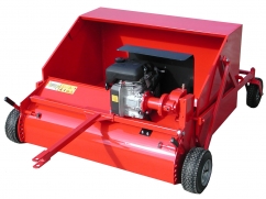 Trailed collection brush powered by petrol engine - working width 120 cm