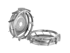 Paire de roues simples en fer Ø 410 mm