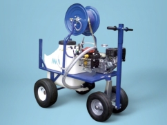 Chariot 120 litres sur 4 roues - pompe AR30 - moteur Honda GX160 OHV