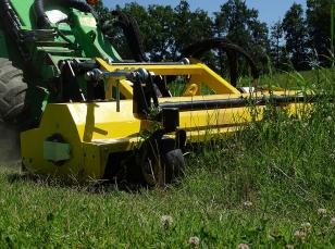 Flail mowers for hydraulic loaders and tool carriers
