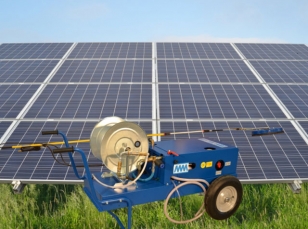 Solar panel cleaning machines