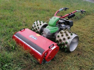Flail mowers for walking tractors